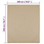 vidaXL Draps-housses Jersey 2 Pièces Taupe 180x200 cm Coton