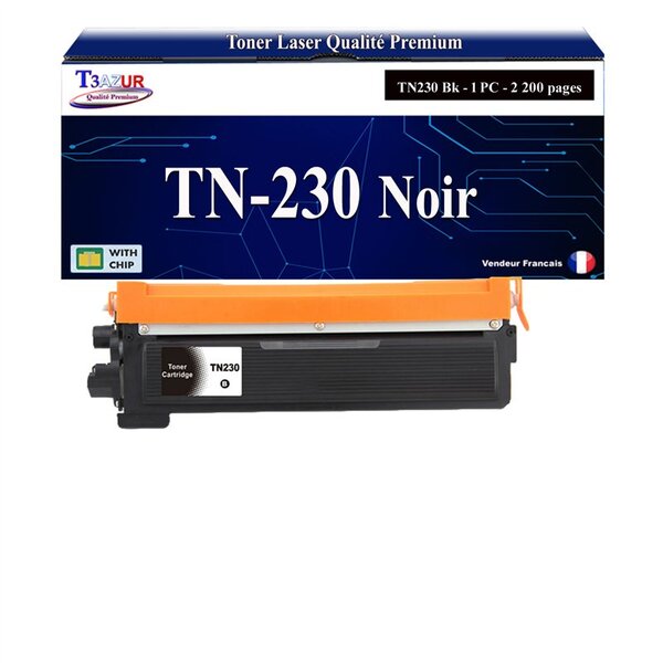 T3AZUR - Toner compatible avec Brother DCP-9010  DCP-9010CN  TN-230 Noir - 2 200 pages - T3AZUR