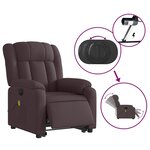 vidaXL Fauteuil inclinable de massage électrique Marron foncé Tissu