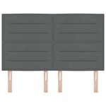 vidaXL Tête de lit LED avec tête de lit Gris foncé 144 cm Polyester
