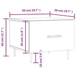 vidaXL Table basse Sonoma gris 50x50x40 cm Bois d'ingénierie