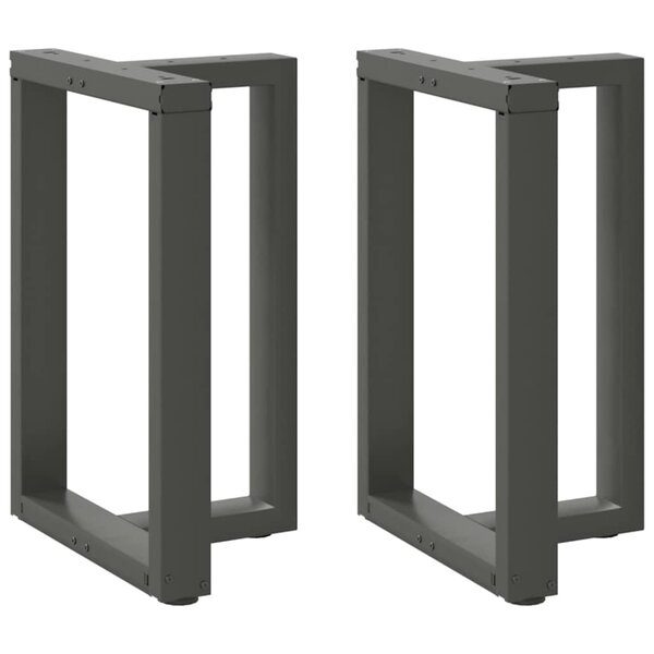 vidaXL Pieds de table à manger en T  2 pièces  anthracite  50 x 35 x (72-73) cm  acier