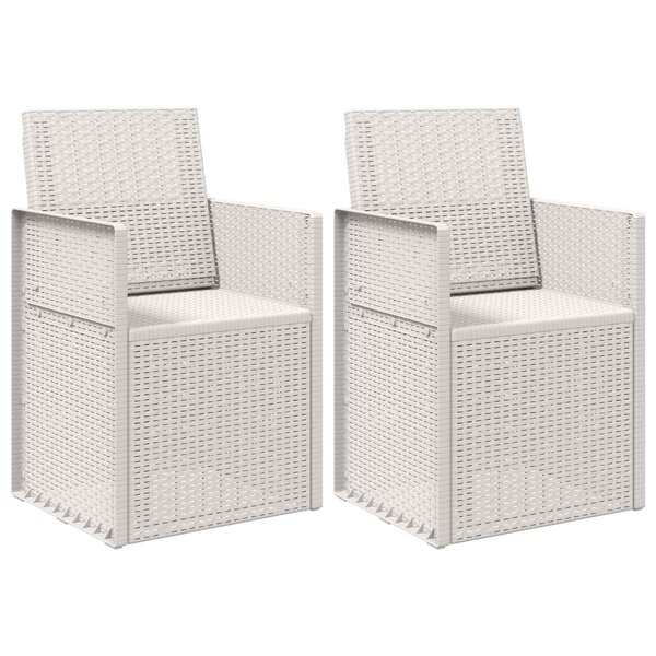 vidaXL Chaises de jardin salle à manger 2 Pièces Blanc PP