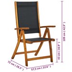 vidaXL Chaises de jardin pliantes lot de 6 acacia massif et textilène