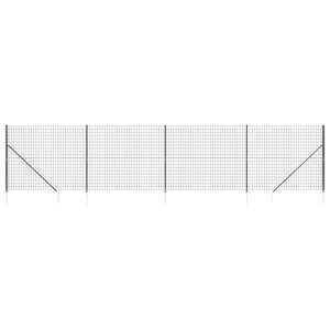 vidaXL Clôture en treillis métallique et ancrage anthracite 1 4x10 m