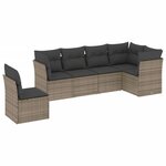 vidaXL Salon de jardin 6 Pièces avec coussins gris résine tressée