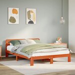 vidaXL Cadre de lit sans matelas cire marron 150x200cm bois pin massif