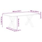 vidaXL Table à manger marron clair bois de chêne massif rectangulaire
