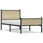 vidaXL Cadre de lit en métal sans matelas chêne sonoma 80x200 cm