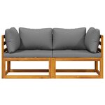 vidaXL Canapés d'angle sectionnels 2 Pièces avec coussins Gris foncé