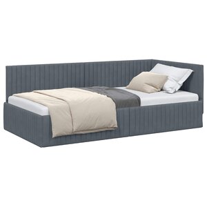 vidaXL Cadre de lit d'angle Gris foncé 100 x 200 cm Velours