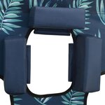 vidaXL Chaise longue pliable coussin de tête Acier Motif de feuilles