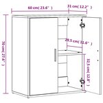 vidaXL Buffets 2 Pièces gris béton 60x31x70 cm bois d'ingénierie