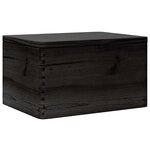 vidaXL Boîte en bois avec couvercle noir 40x30x23cm bois de pin massif