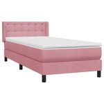 vidaXL Sommier à lattes de lit avec matelas rose 80x220 cm velours