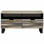 vidaXL Table basse Beige et Noir 80 x 54 x 40 cm Bois d'acacia massif
