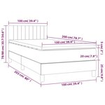 vidaXL Sommier à lattes de lit avec matelas LED Taupe 100x200 cm Tissu