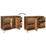 vidaXL Armoire de salle de bain vieux bois 80x33x60 cm bois ingénierie