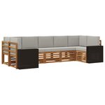 vidaXL Ensemble de canapé d'angle 7 Pièces Naturel et gris clair