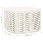 vidaXL Table de jardin Blanc 53x53x40 cm Plastique