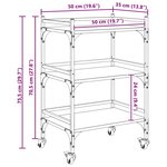 vidaXL Chariot de cuisine Bois Ancien 50 x 35 x 75 5 cm