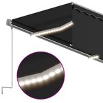 vidaXL Auvent rétractable manuel avec store et LED 5x3 m Anthracite