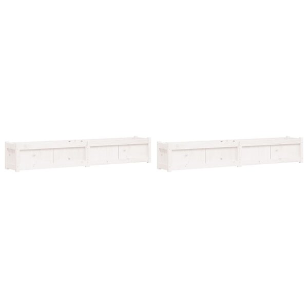 vidaXL Jardinières 2 Pièces blanc bois de pin massif