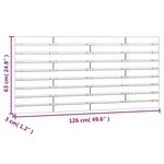 vidaXL Tête de lit murale Gris 126x3x63 cm Bois massif de pin