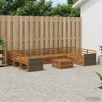 vidaXL Ensemble de canapés d'extérieur 10 Pièces Naturel