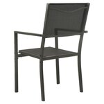 vidaXL Chaises de jardin lot de 4 Textilène et acier Noir anthracite