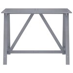 vidaXL Table de bar de jardin Gris 140x70x104 cm Bois d'acacia massif