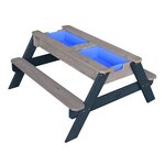 AXI Table de pique-nique à sable et eau et parasol Anthracite et gris