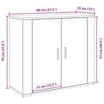 vidaXL Buffet Chêne noir 80 x 33 x 70 cm Bois d'ingénierie