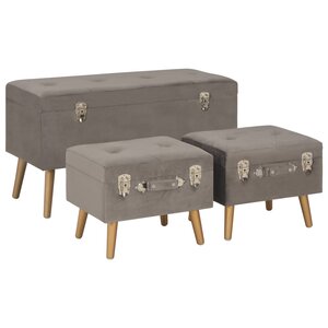 Tabourets de rangement 3 pièces 85 x 38 x 47 cm velours gris 02_0010720