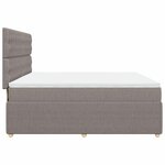 vidaXL Sommier à lattes de lit avec matelas Taupe 180x200 cm Tissu
