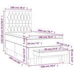 vidaXL Sommier à lattes de lit avec matelas Taupe 100x200 cm Tissu