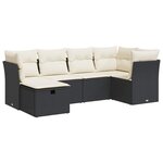 vidaXL Salon de jardin 6 Pièces avec coussins noir résine tressée