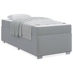 vidaXL Cadre de lit Gris clair 90 x 190 cm tissu