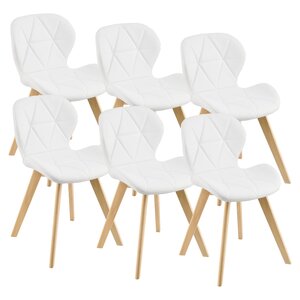Lot de 6 chaises salle à manger similicuir 81 x 57 x 49 cm blanc 03_0006790