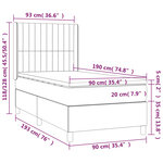 vidaXL Sommier à lattes de lit matelas et LED Bleu 90x190 cm Tissu