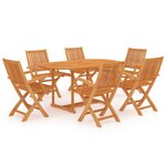 vidaXL Ensemble de salle à manger de jardin 7 Pièces Bois de teck massif