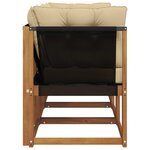 vidaXL Canapé d’extérieur milieu et coin avec coussin 3 Pièce Naturel