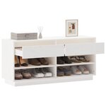 vidaXL Armoire à chaussures Blanc 110x34x52 cm Bois de pin massif