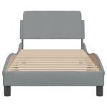 vidaXL Cadre de lit avec tête de lit Gris clair 90x200 cm Tissu