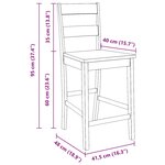 VidaXL Tabourets de bar 2 Pièces blanc bois massif d'hévéa