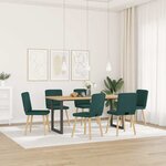 vidaXL Chaises à manger lot de 6 vert foncé tissu
