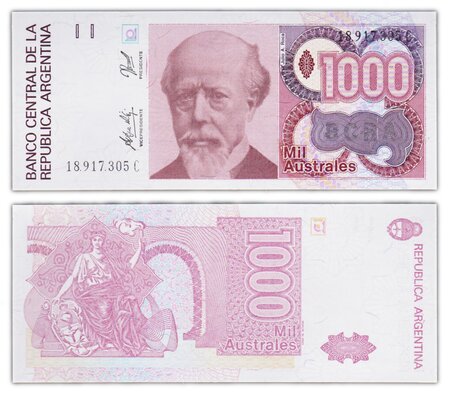 Billet de collection 1000 australes 1988 argentine - neuf - p329d