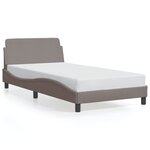 vidaXL Cadre de lit sans matelas taupe 100x200 cm tissu
