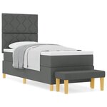 vidaXL Lit à ressorts avec matelas Gris foncé 80 x 200 cm tissu