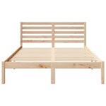 vidaXL Cadre de lit Marron 135 x 190 cm Bois massif en pin
